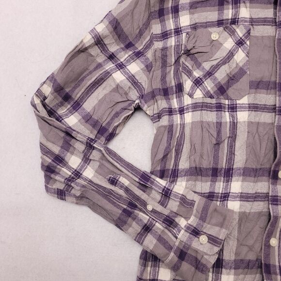 Urban Pipeline Madras Flannel Casual Button Up Shirt Mens Size L Purple Gray - Picture 4 of 10